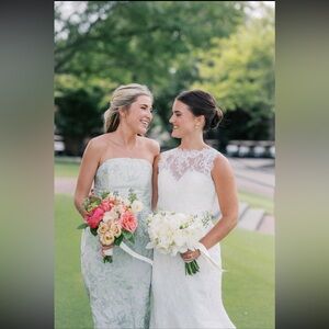 Lula kate Hannah sage green floral bridesmaid / floral dress - size 2